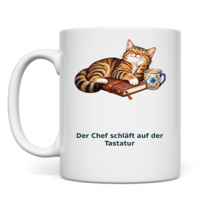 Der Chef schläft auf der Tastatur – Tasse