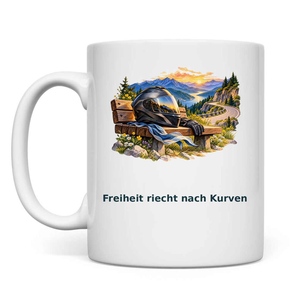 Freiheit riecht nach Kurven – Tasse