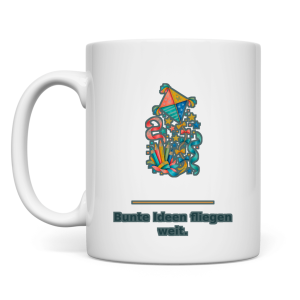 Bunte Ideen fliegen weit – Tasse