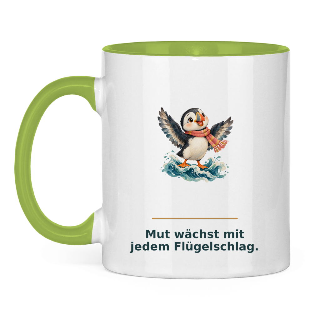 Mut wächst mit jedem Flügelschlag – Tasse zweifarbig – Bild 2