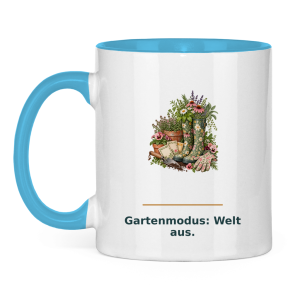 Gartenmodus: Welt aus – Tasse zweifarbig