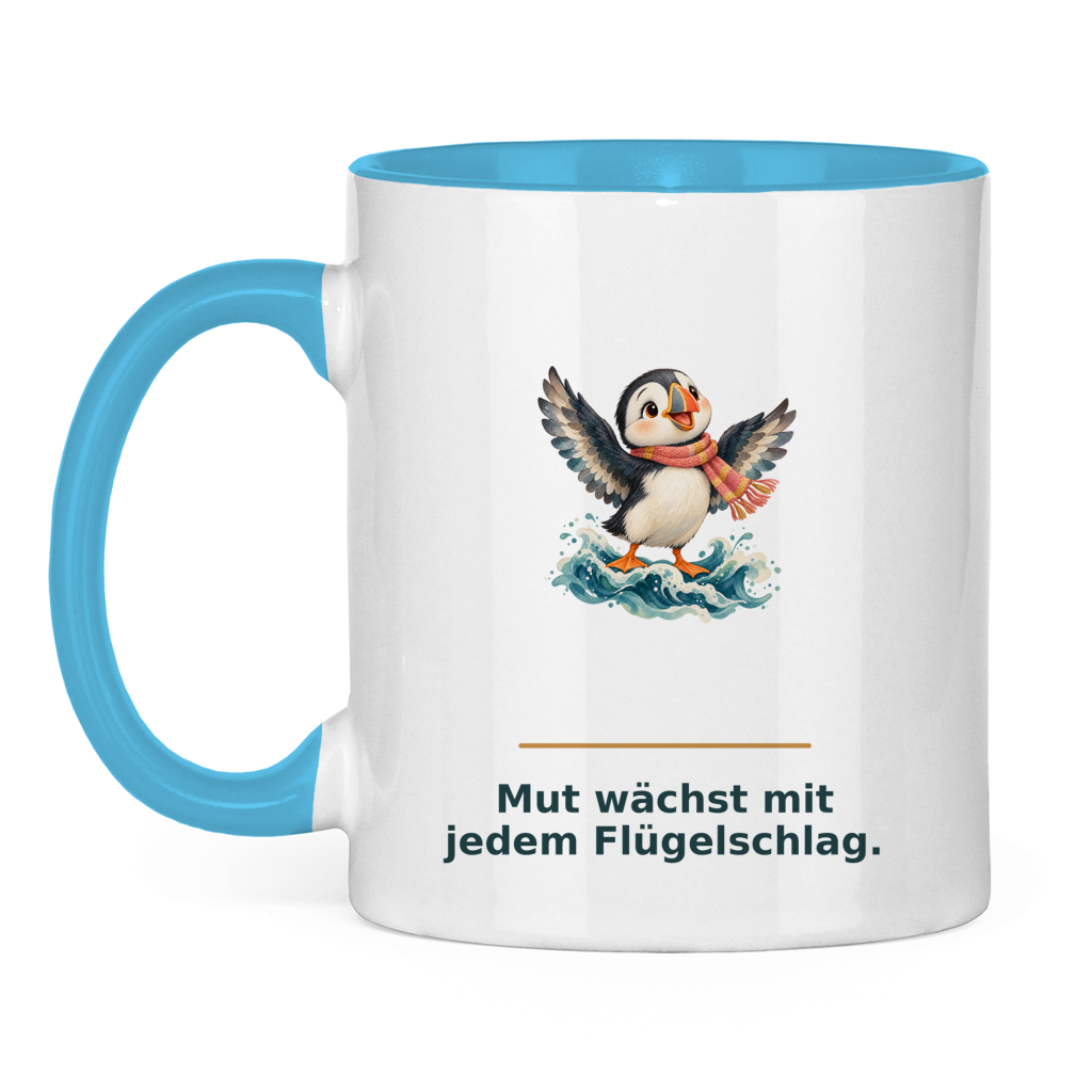 Mut wächst mit jedem Flügelschlag – Tasse zweifarbig – Bild 3