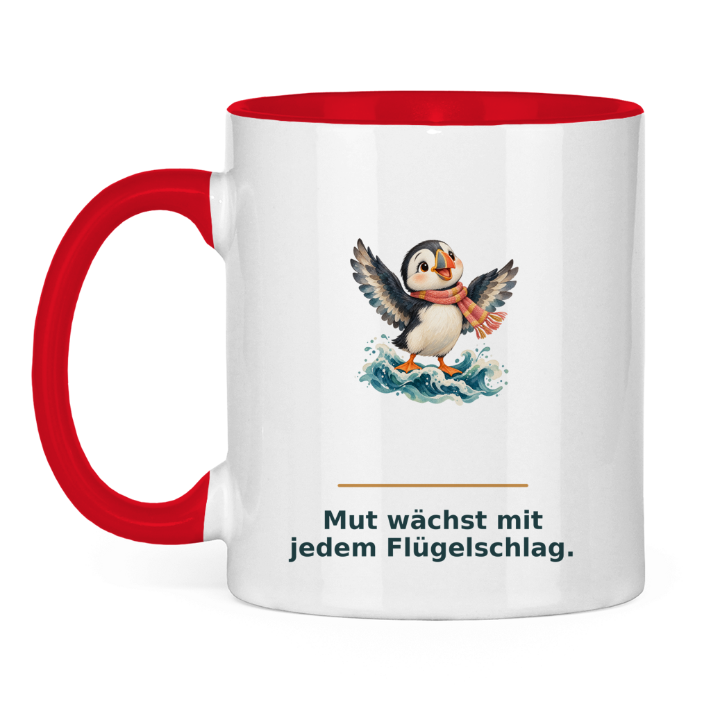 Mut wächst mit jedem Flügelschlag – Tasse zweifarbig – Bild 5