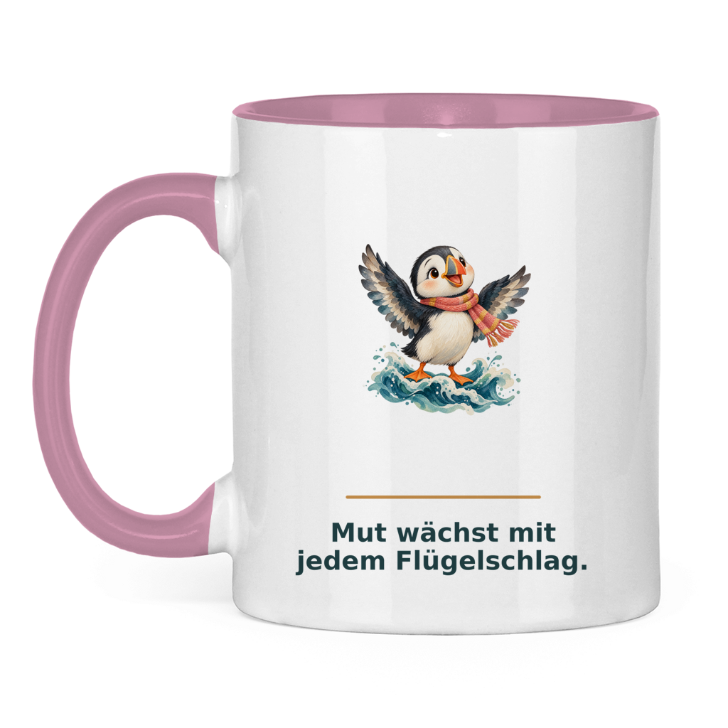 Mut wächst mit jedem Flügelschlag – Tasse zweifarbig – Bild 6