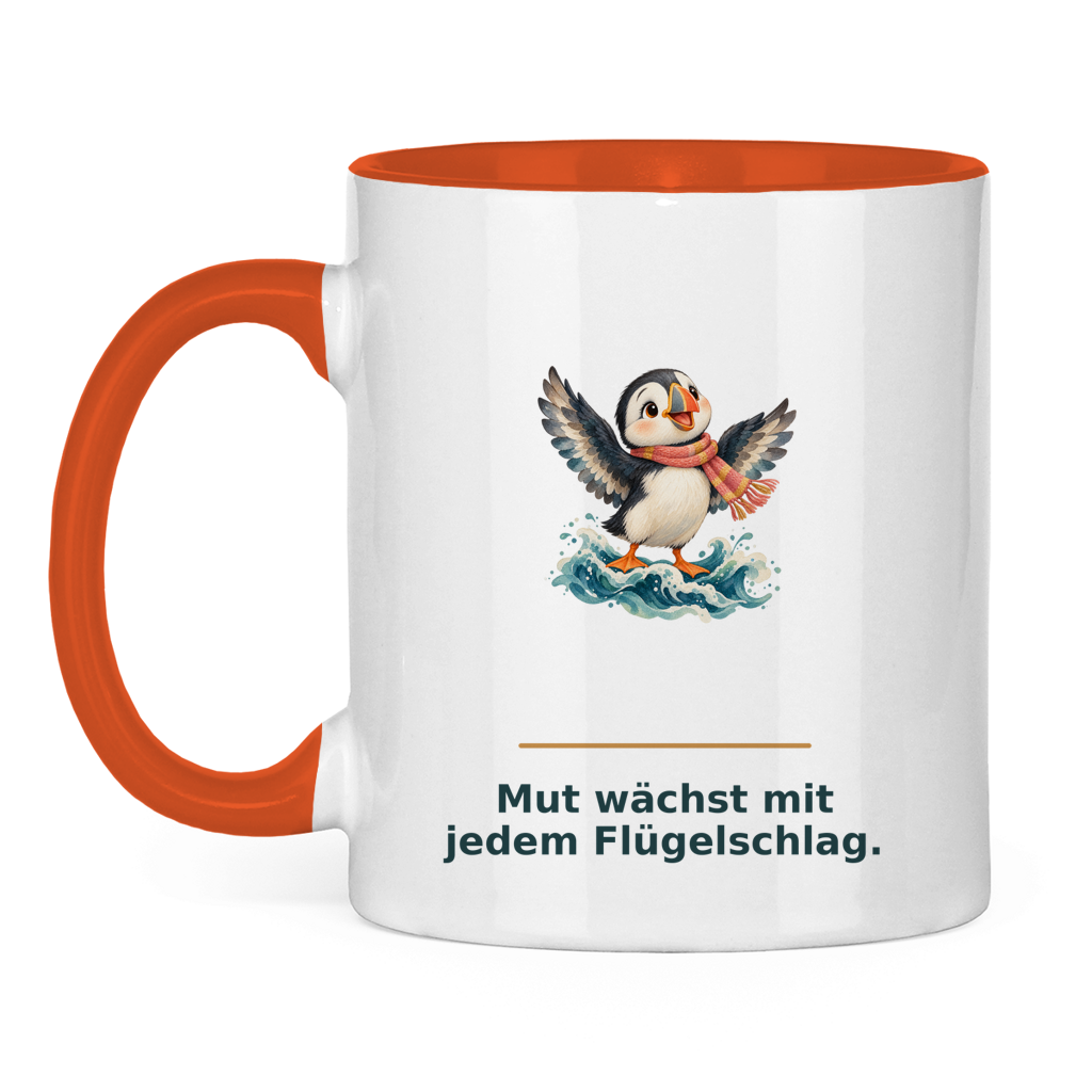Mut wächst mit jedem Flügelschlag – Tasse zweifarbig – Bild 7