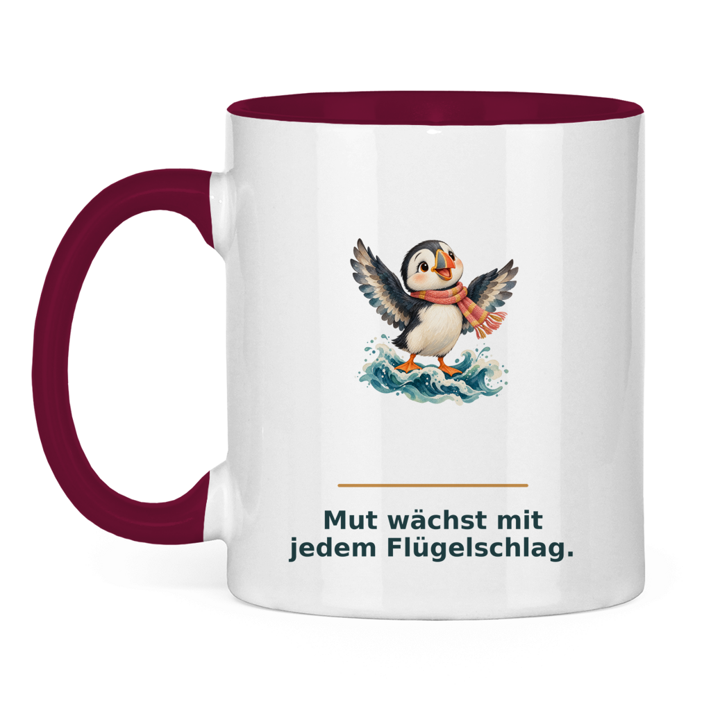 Mut wächst mit jedem Flügelschlag – Tasse zweifarbig – Bild 8