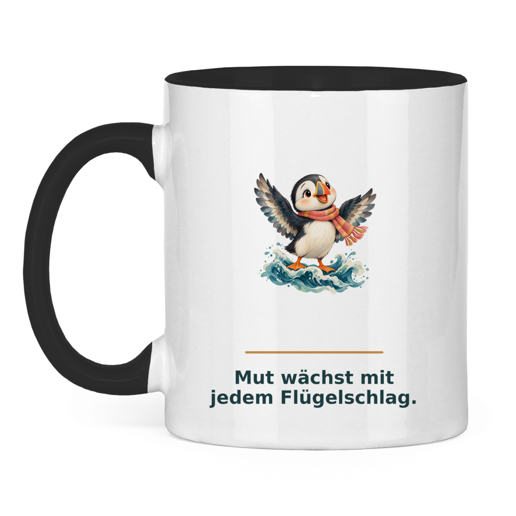 Mut wächst mit jedem Flügelschlag – Tasse zweifarbig – Bild 9