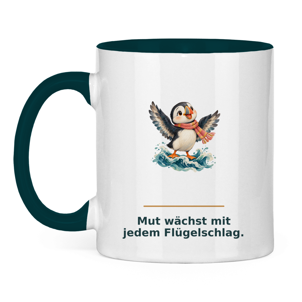 Mut wächst mit jedem Flügelschlag – Tasse zweifarbig – Bild 10