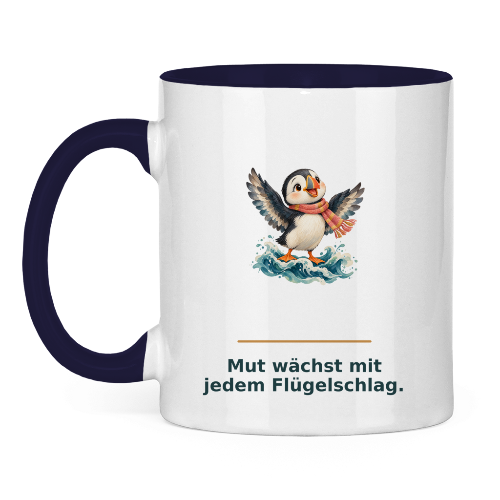 Mut wächst mit jedem Flügelschlag – Tasse zweifarbig – Bild 11