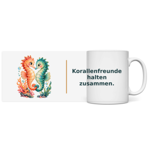Korallenfreunde halten zusammen – Panorama Tasse