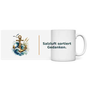 Salzluft sortiert Gedanken – Panorama Tasse