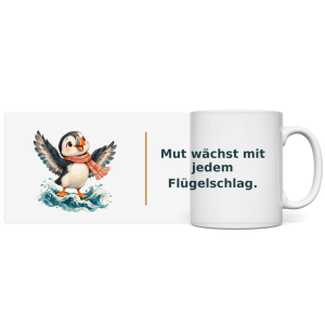 Mut wächst mit jedem Flügelschlag – Panorama Tasse