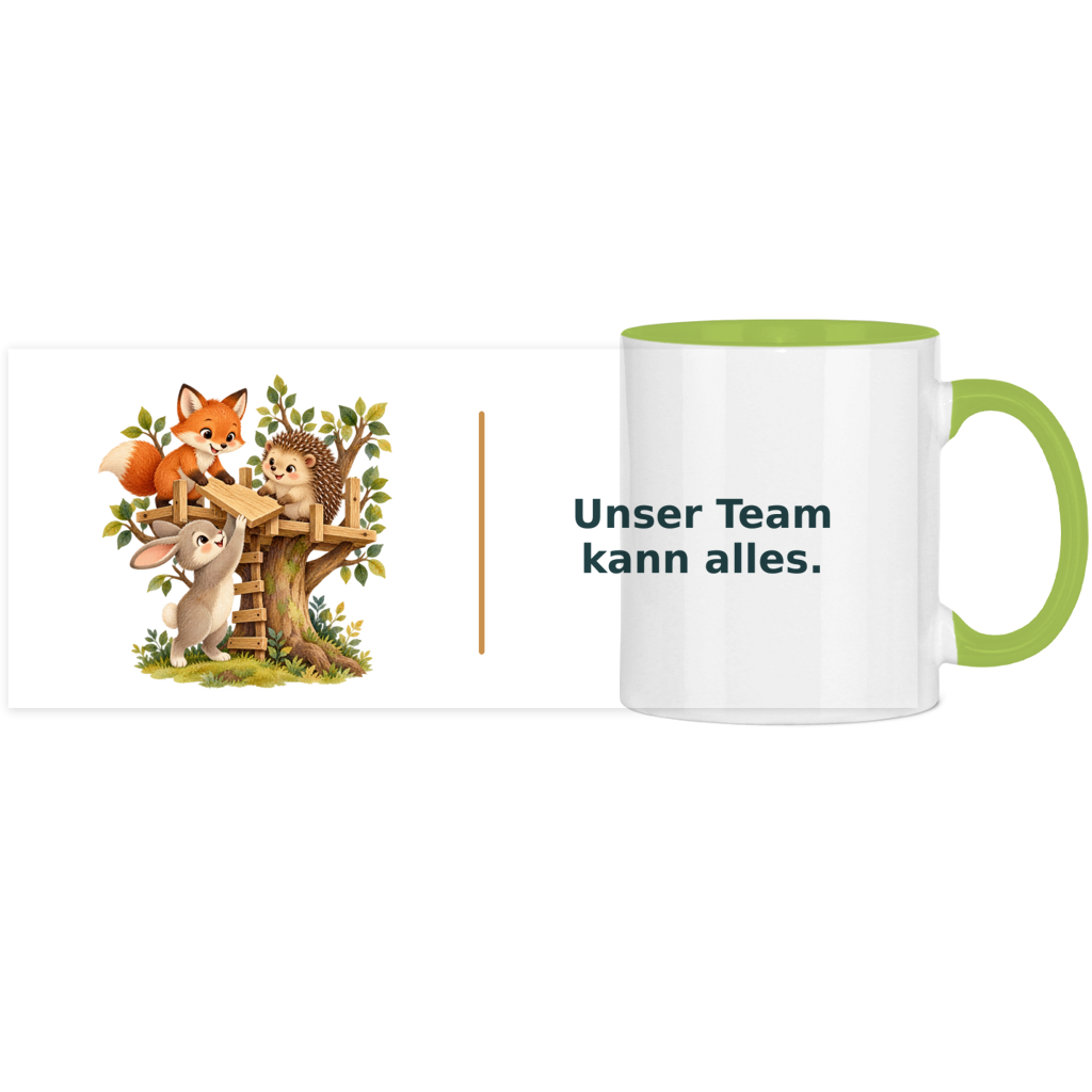 Unser Team kann alles – Panorama Tasse zweifarbig – Bild 2