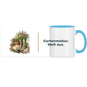 Gartenmodus: Welt aus – Panorama Tasse zweifarbig