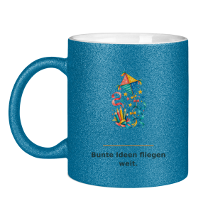 Bunte Ideen fliegen weit – Glitzertasse