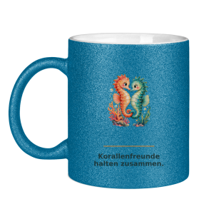Korallenfreunde halten zusammen – Glitzertasse
