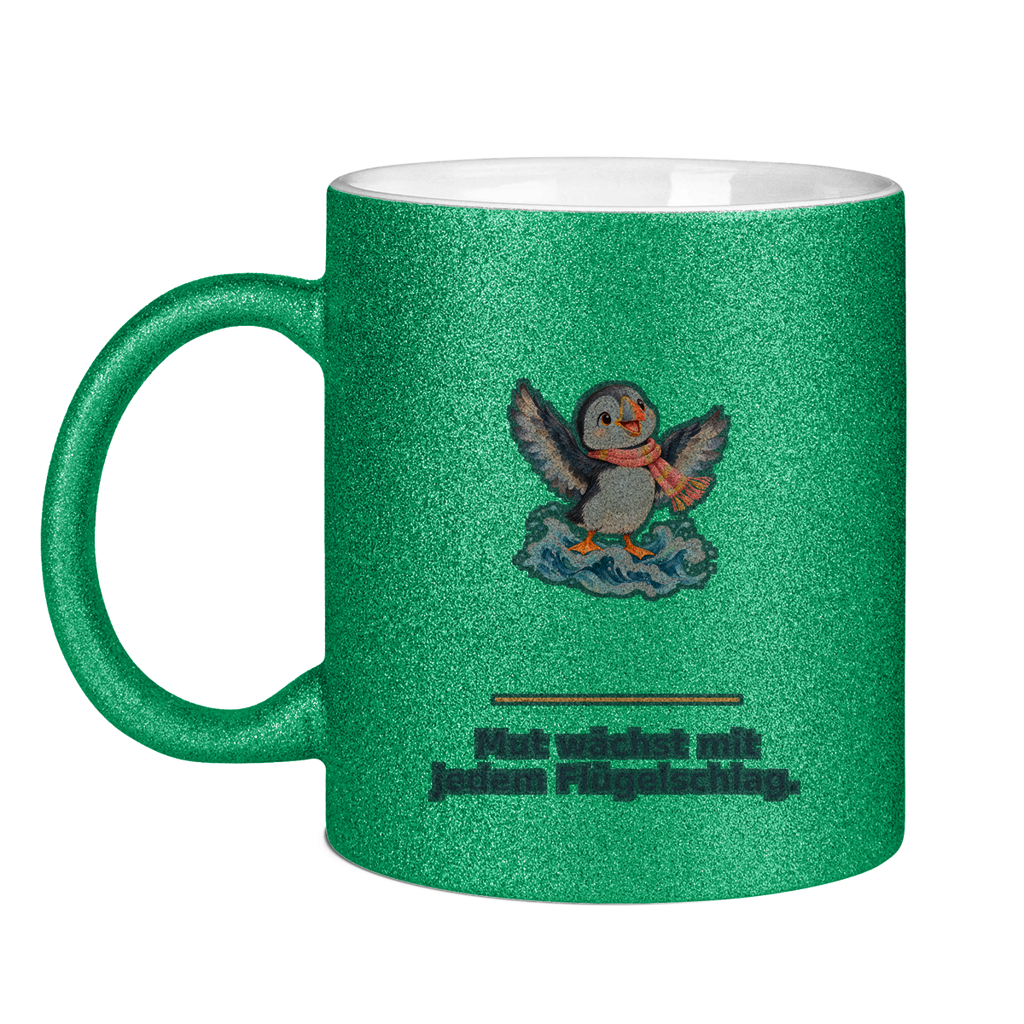 Mut wächst mit jedem Flügelschlag – Glitzertasse – Bild 2