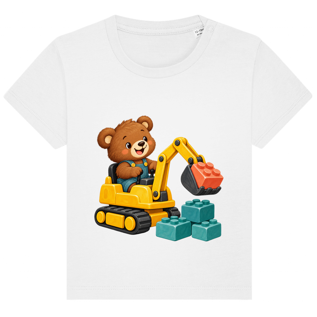 Digger Bear – Toddler organic cotton T-shirt | SANFAYA - Image 2