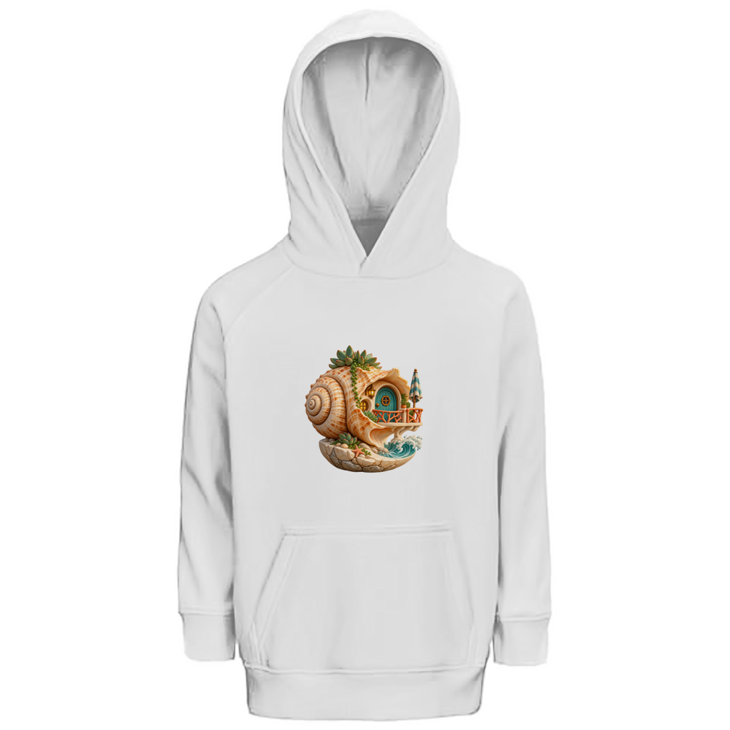 Snail House by the Sea – Hoodie van biologisch katoen voor basisschoolkinderen | SANFAYA - Afbeelding 2