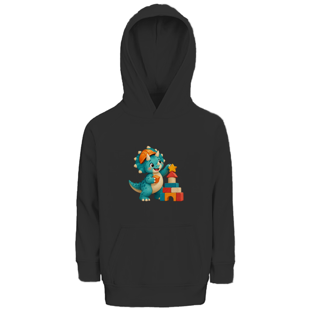 Dino Builder – Sudadera con capucha de algodón orgánico para niños | SANFAYA