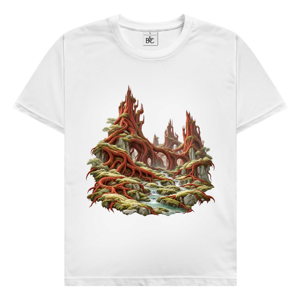 Fantasy 025 – La foresta delle radici rosse – T-shirt da uomo | SANFAYA - immagine 2