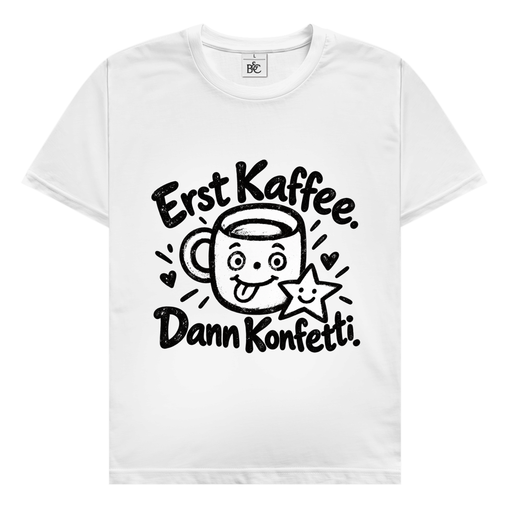 Coffee First. Then Confetti. – Men’s T-shirt | SANFAYA