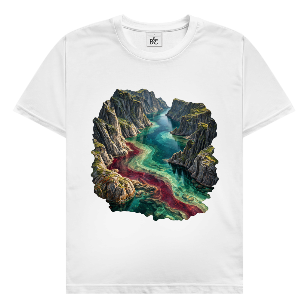 Fantasy 077 – Sentiero del fiume luminoso – T-shirt da uomo | SANFAYA - immagine 2