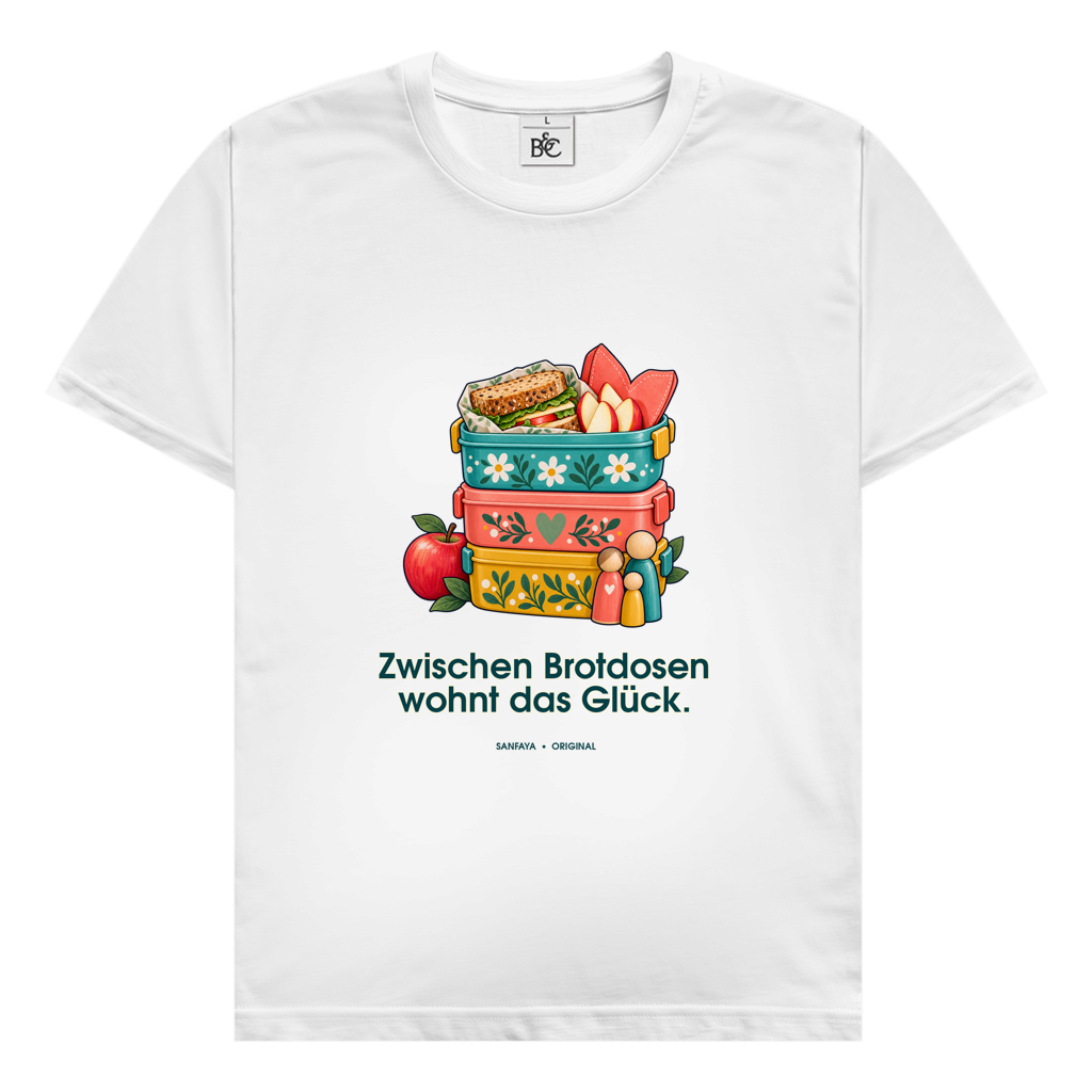 Le bonheur vit entre les boîtes à déjeuner – T-shirt pour homme | SANFAYA