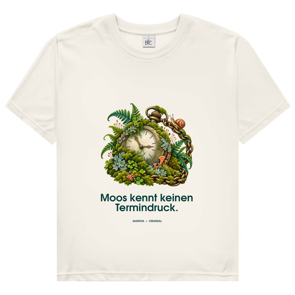 Damen T-Shirt – Moos kennt keinen Termindruck | SANFAYA – Bild 2