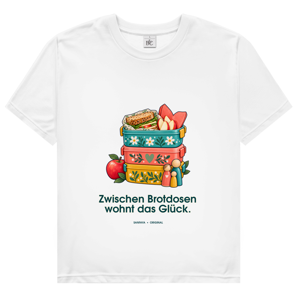 Le bonheur vit entre les boîtes à déjeuner – T-shirt pour femme | SANFAYA