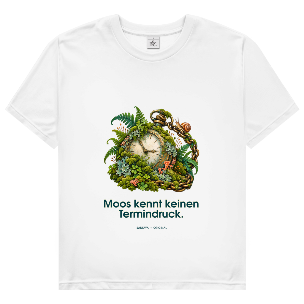 Damen T-Shirt – Moos kennt keinen Termindruck | SANFAYA