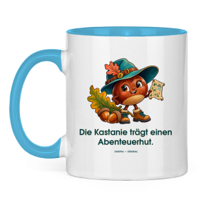 El Chestnut Usa un sombrero de aventura – Taza bicolor