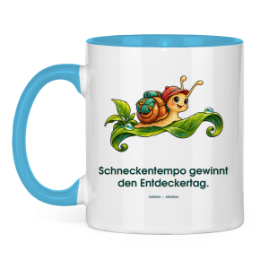 El Pace de Snail gana el día del descubrimiento – Taza bicolor