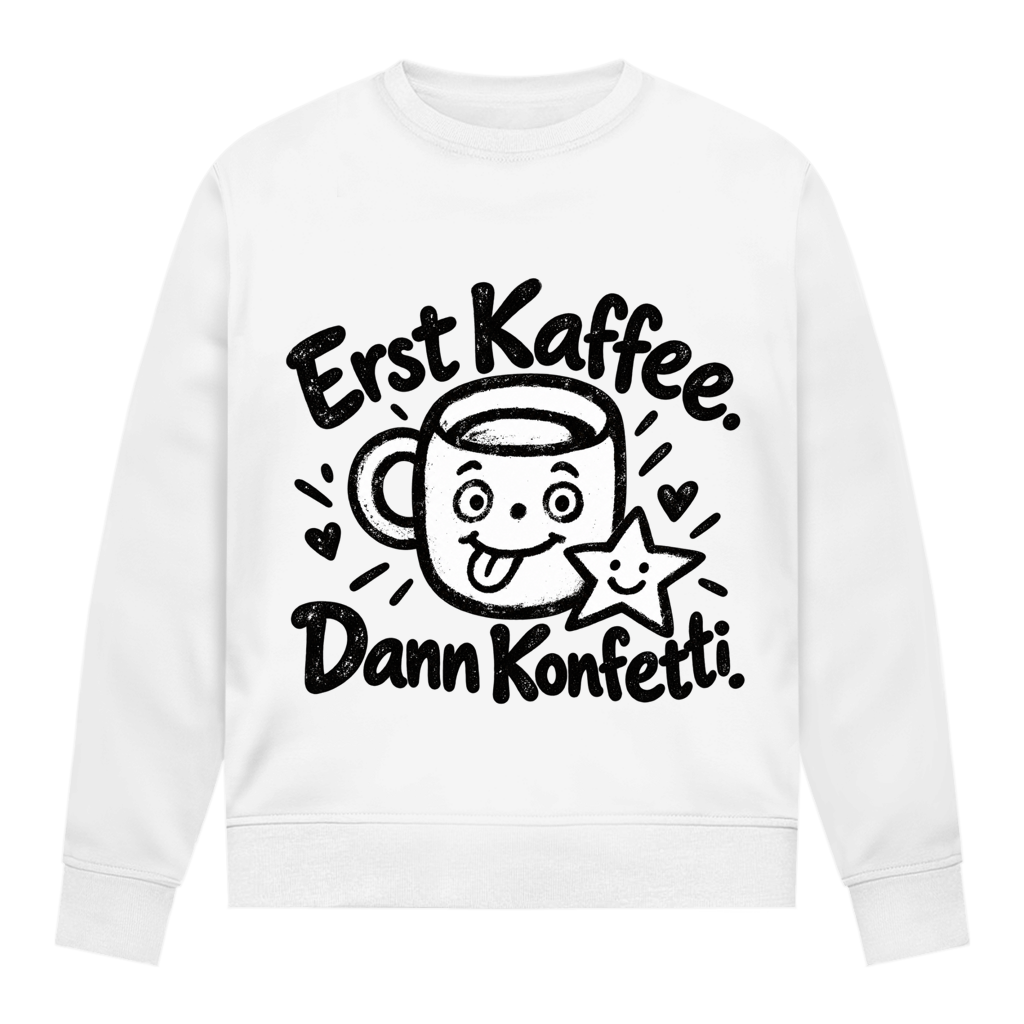 Café primero, luego Confetti. – Sudadera para mujer | SANFAYA
