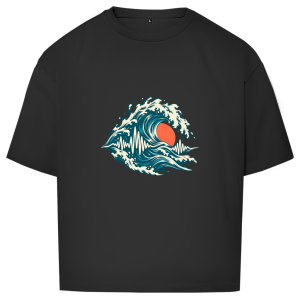 Fréquence des océans – T-shirt oversize pour adolescents | SANFAYA