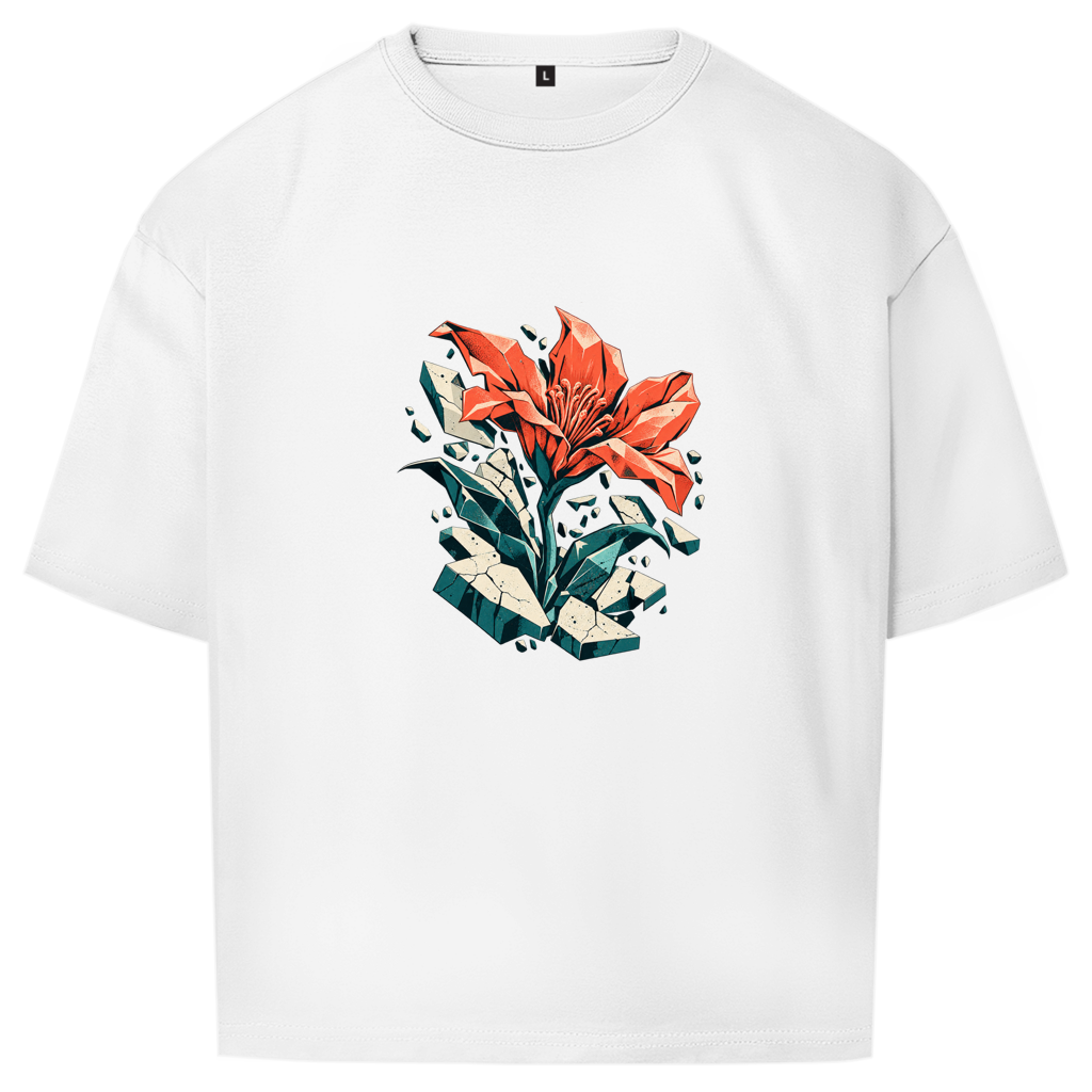 Fleur de béton – T-shirt oversize pour adolescents | SANFAYA – Image 2