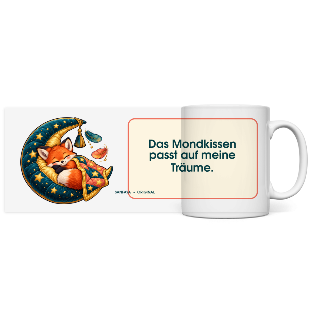 La luna Cushion mira mis sueños – Taza panorámica
