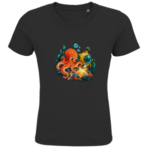 Diepzeeverkenner – T-shirt van biologisch katoen voor basisschoolkinderen | SANFAYA
