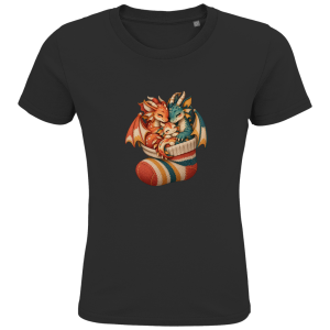 Sock Dragon Family – T-shirt van biologisch katoen voor basisschoolkinderen | SANFAYA
