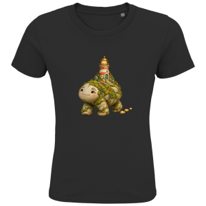 Kleine Steps Vuurtoren – T-shirt van biologisch katoen voor basisschoolkinderen | SANFAYA