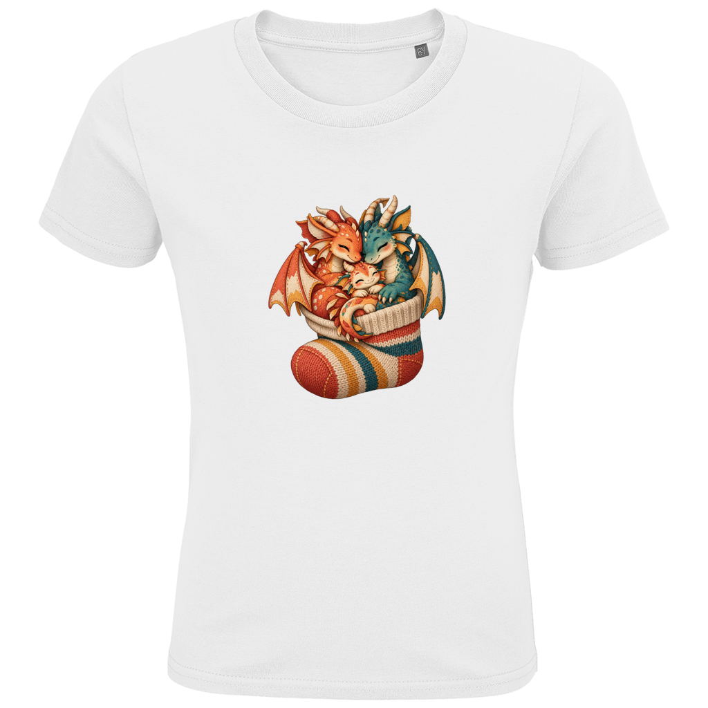 Sock Dragon Family – T-shirt van biologisch katoen voor basisschoolkinderen | SANFAYA - Afbeelding 2