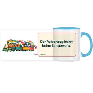 Panorama-Tasse zweifarbig Der Farbenzug kennt keine Langeweile