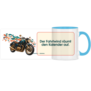 La route ouverte efface mon calendrier – Tasse panoramique bicolore