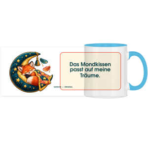 Le Coussin de la Lune sur mes rêves – Tasse panoramique bicolore