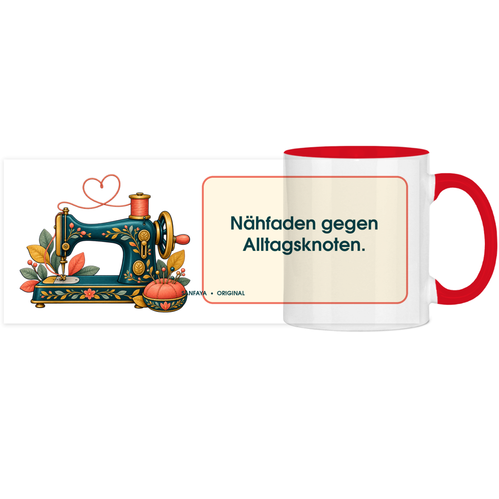 Fil à coudre pour les nœuds quotidiens – Tasse panoramique bicolore – Image 2