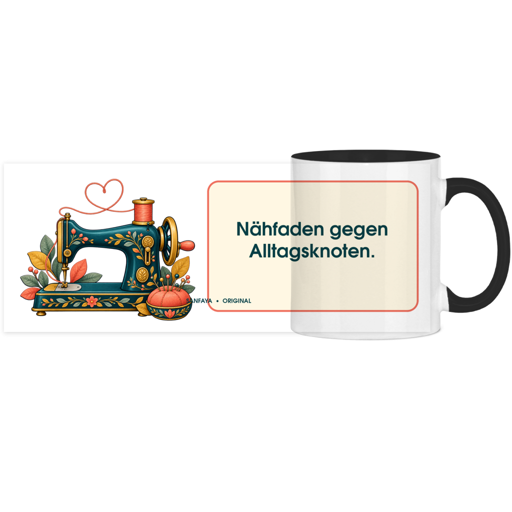 Fil à coudre pour les nœuds quotidiens – Tasse panoramique bicolore – Image 3