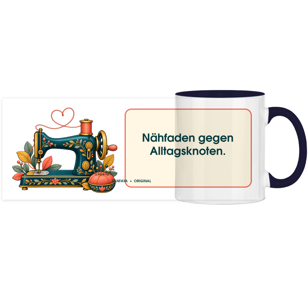 Fil à coudre pour les nœuds quotidiens – Tasse panoramique bicolore – Image 4