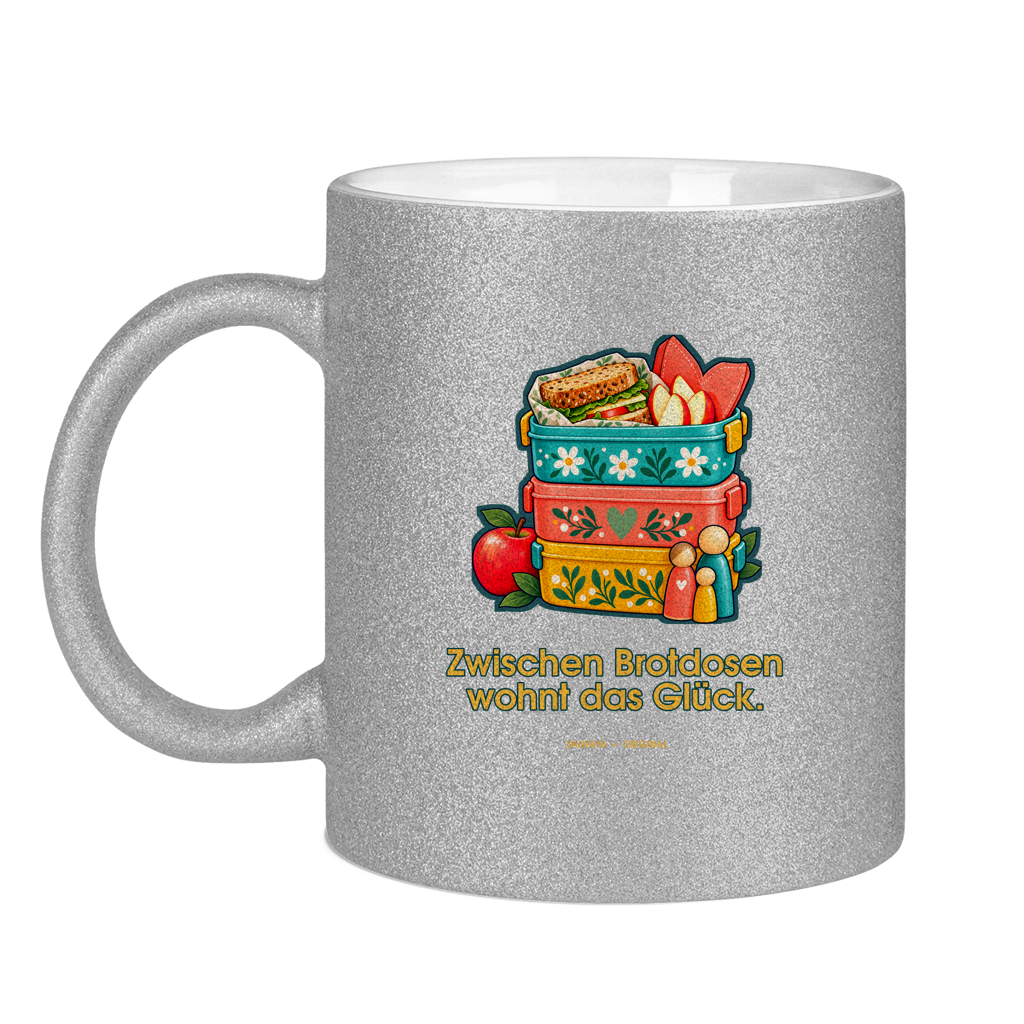 Happiness Lives Between the Lunch Boxes – Glitter mug - Image 9