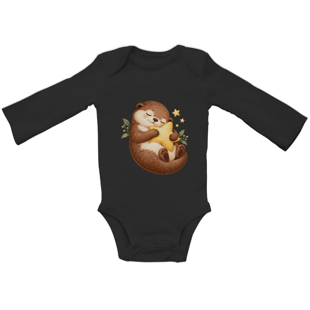 Étoile Otter – Body à manches longues en coton bio pour bébés | SANFAYA