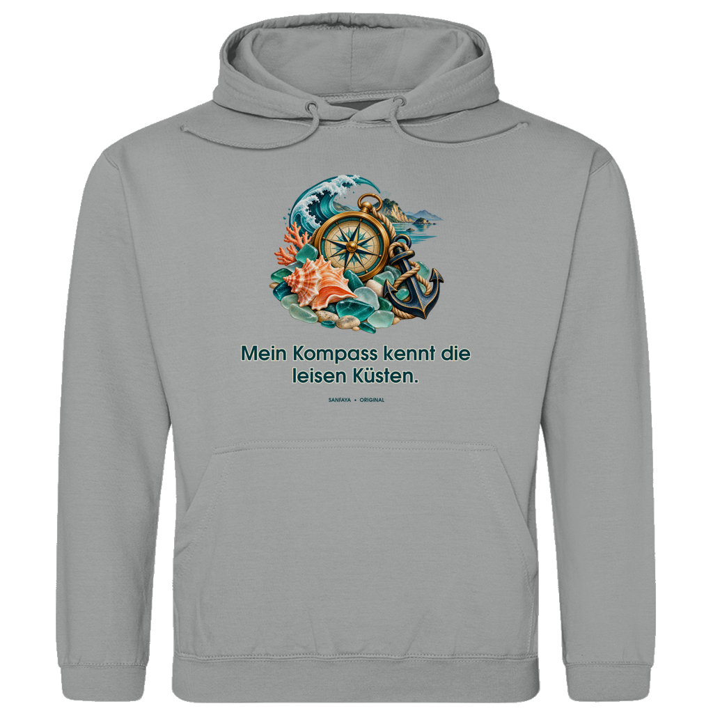 My Compass Knows the Quiet Shores – Men’s hoodie | SANFAYA - Image 2